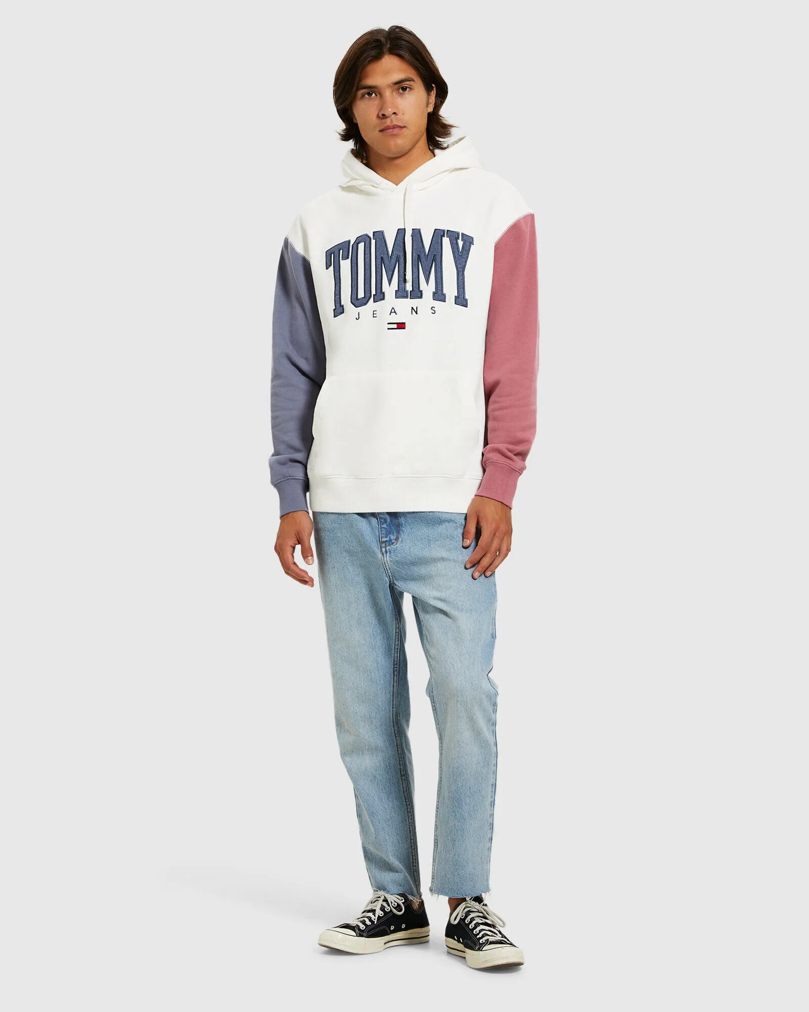 Tommy Jeans ABO TJM Colour Block Hoodie Silk Ivory