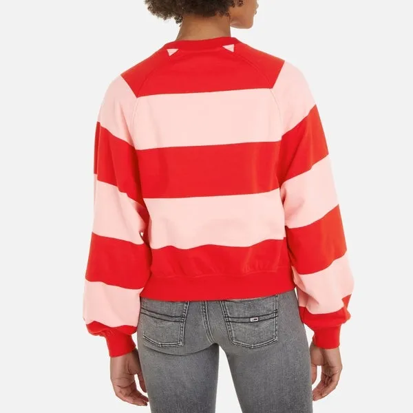 Tommy Jeans Striped Two-Tone Cotton Sweatshirt