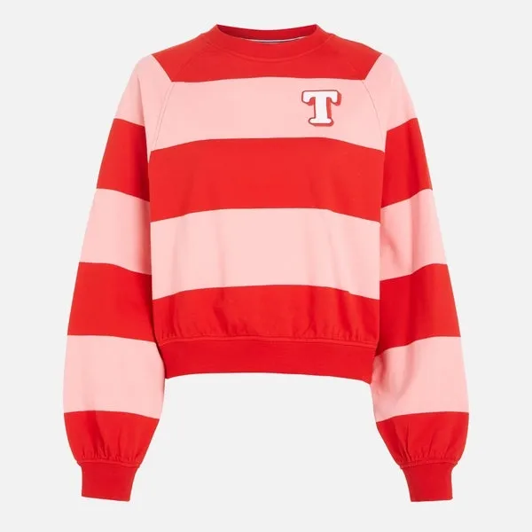 Tommy Jeans Striped Two-Tone Cotton Sweatshirt