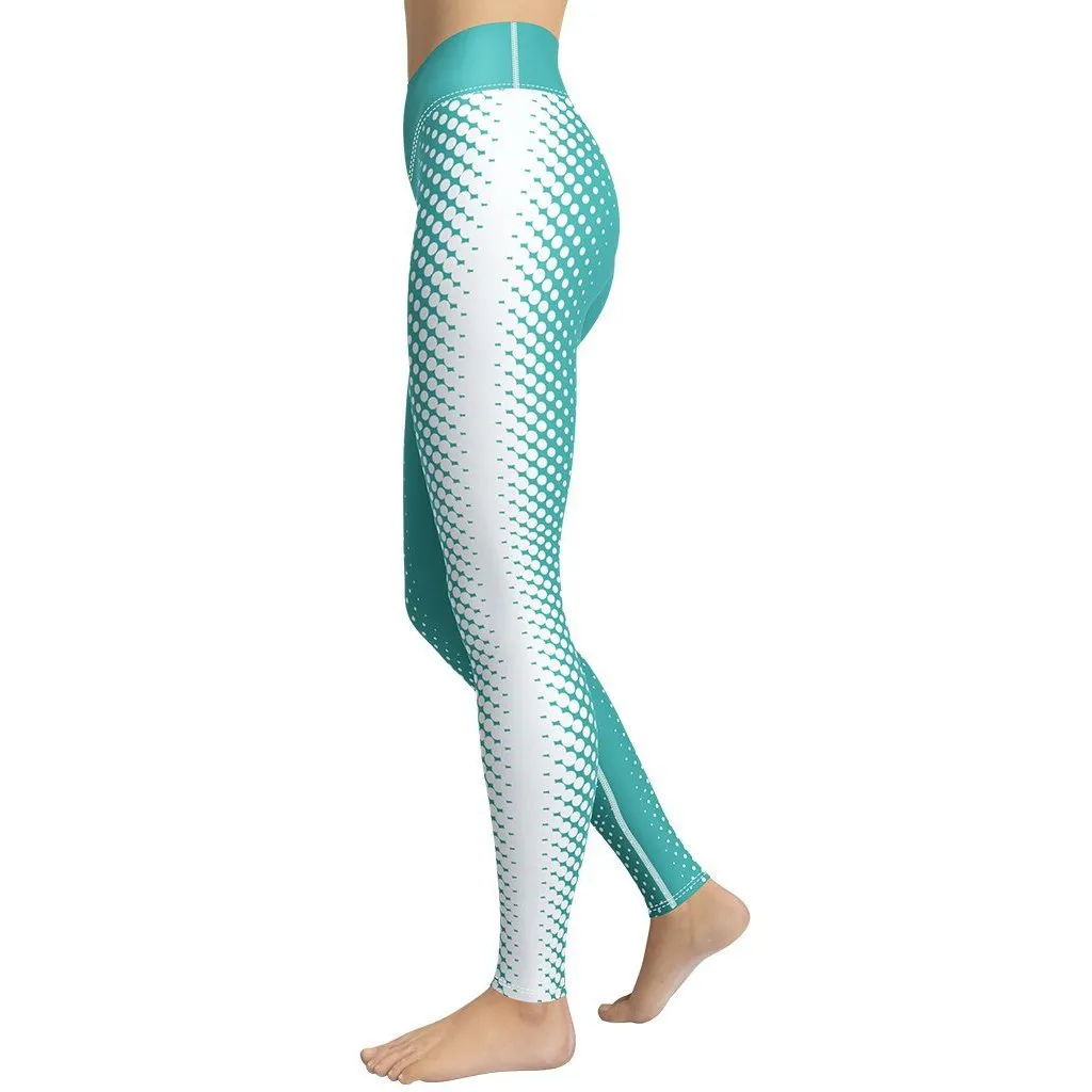 Turquoise Optical Illusion Yoga Leggings