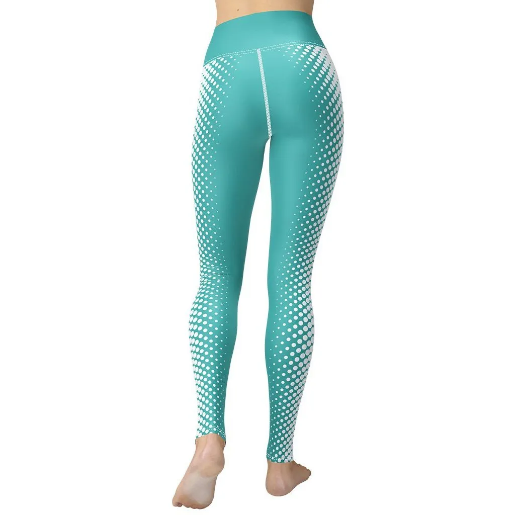 Turquoise Optical Illusion Yoga Leggings