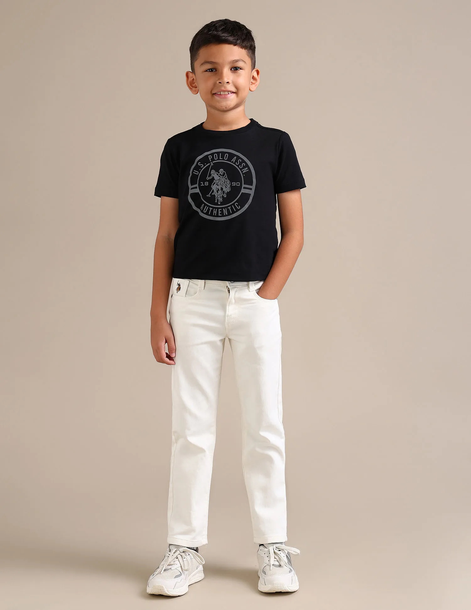 U.S. Polo Assn. Kids Boys Regular fit White Jeans