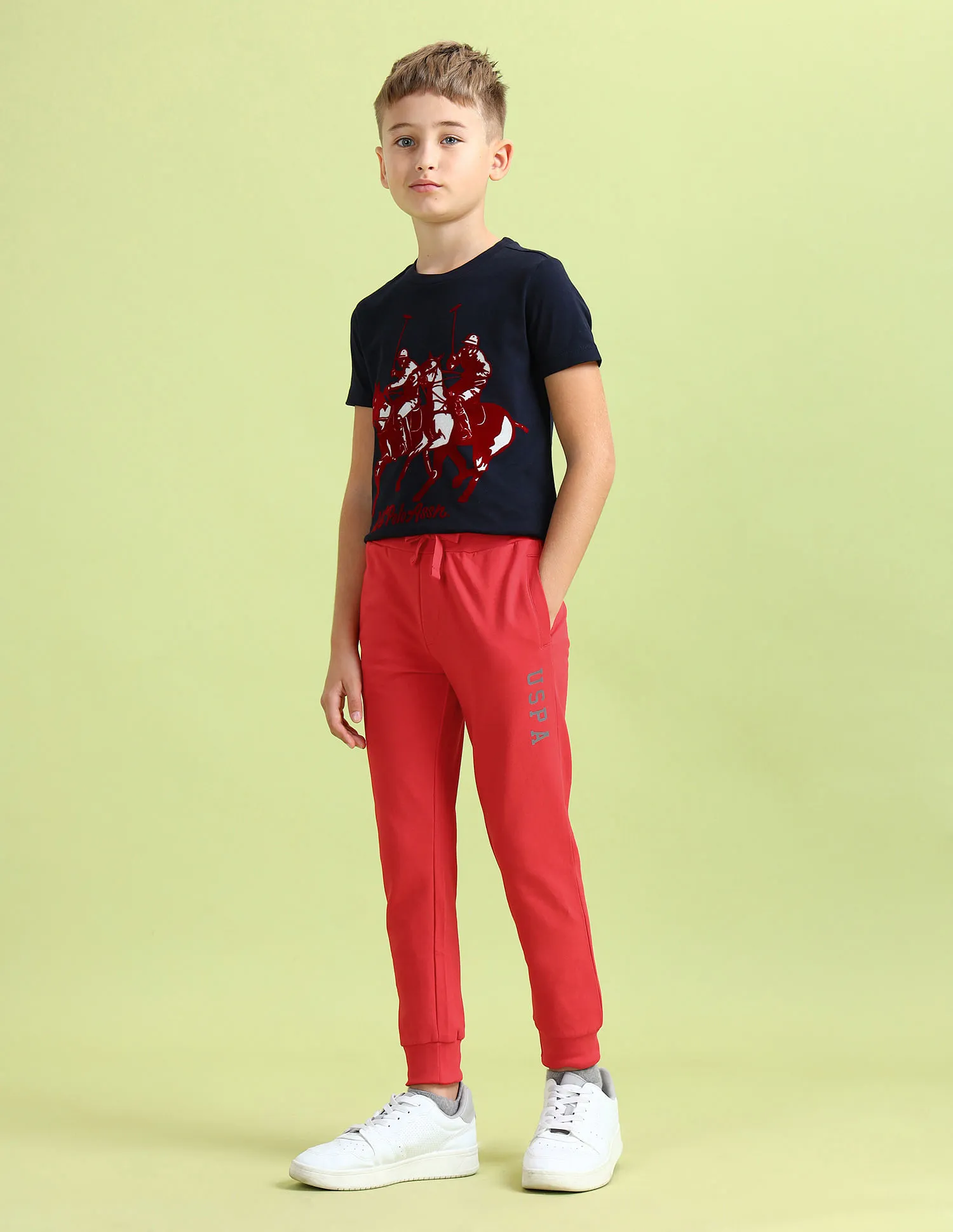 U.S. Polo Assn. Kids Boys Solid Regular Fit Joggers