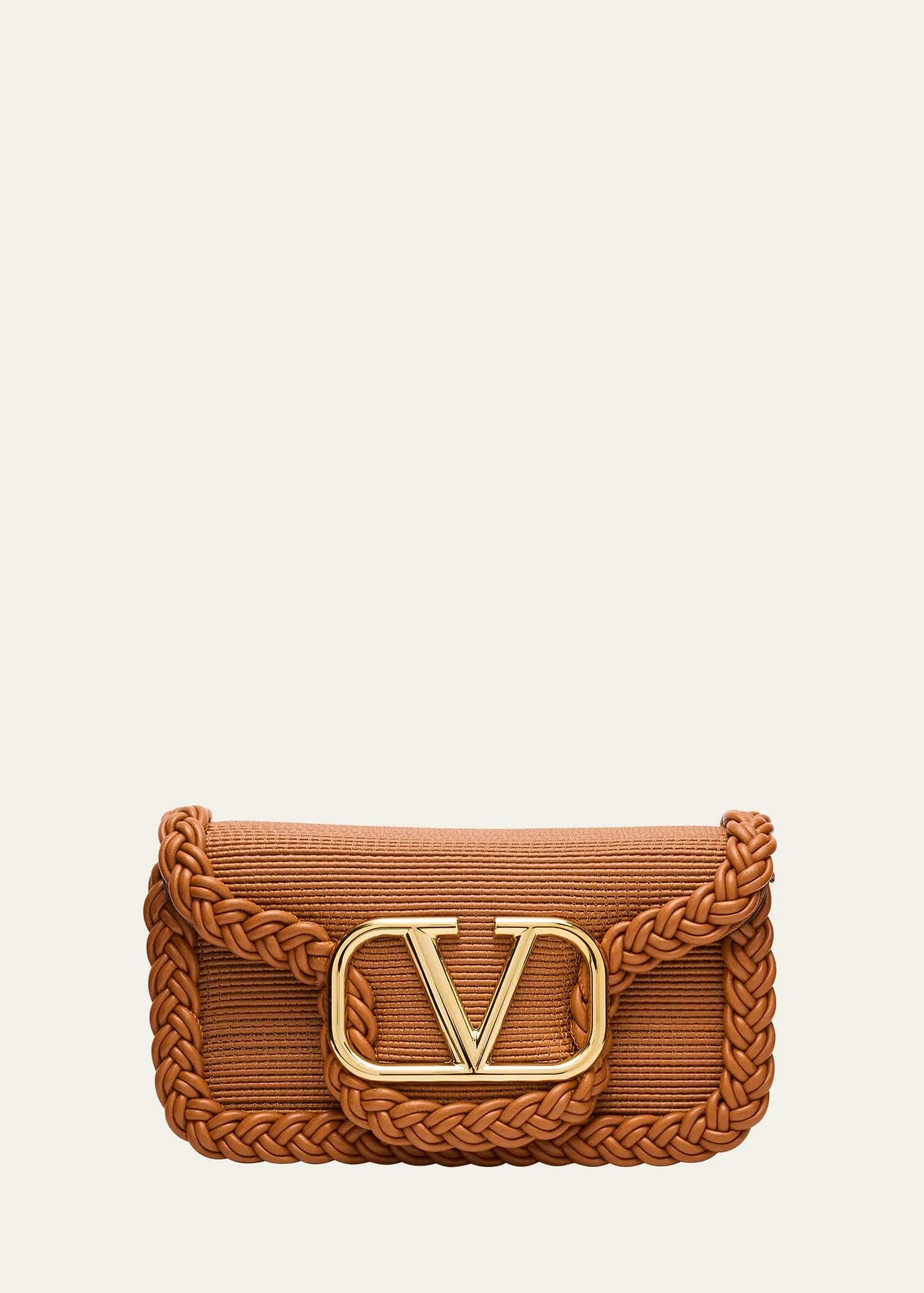 Valentino Garavani Loco Small VLOGO Braided Leather Shoulder Bag