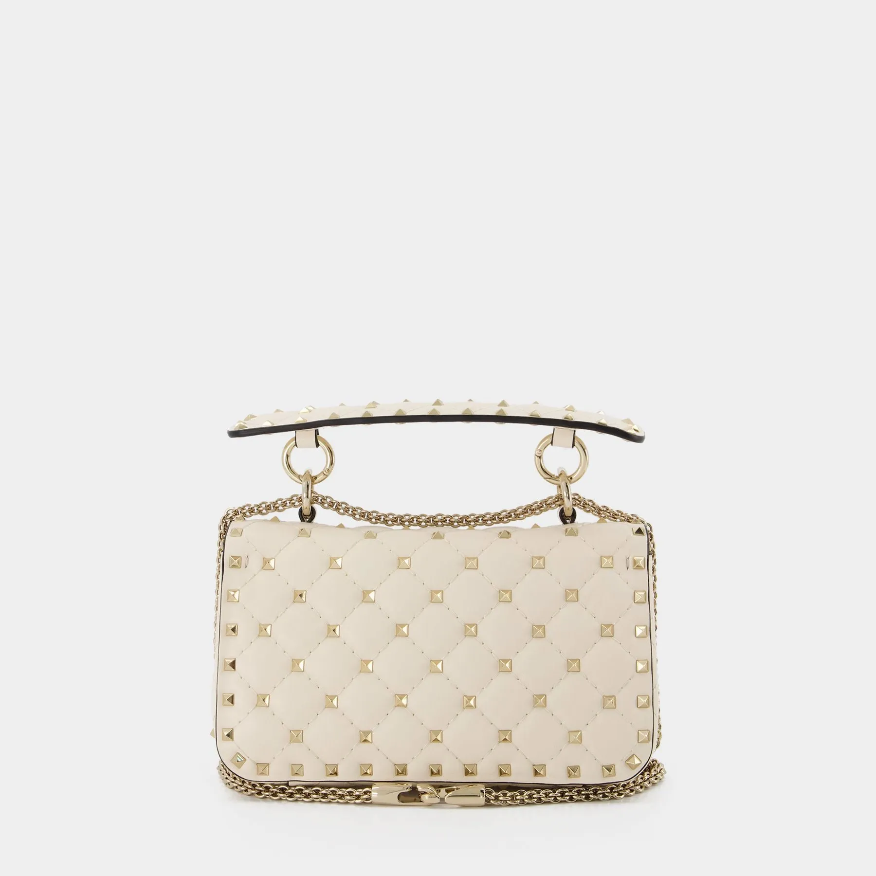 Valentino Garavani  Rockstud Spike Small Hobo Bag - Valentino Garavani - Ivory - Leather