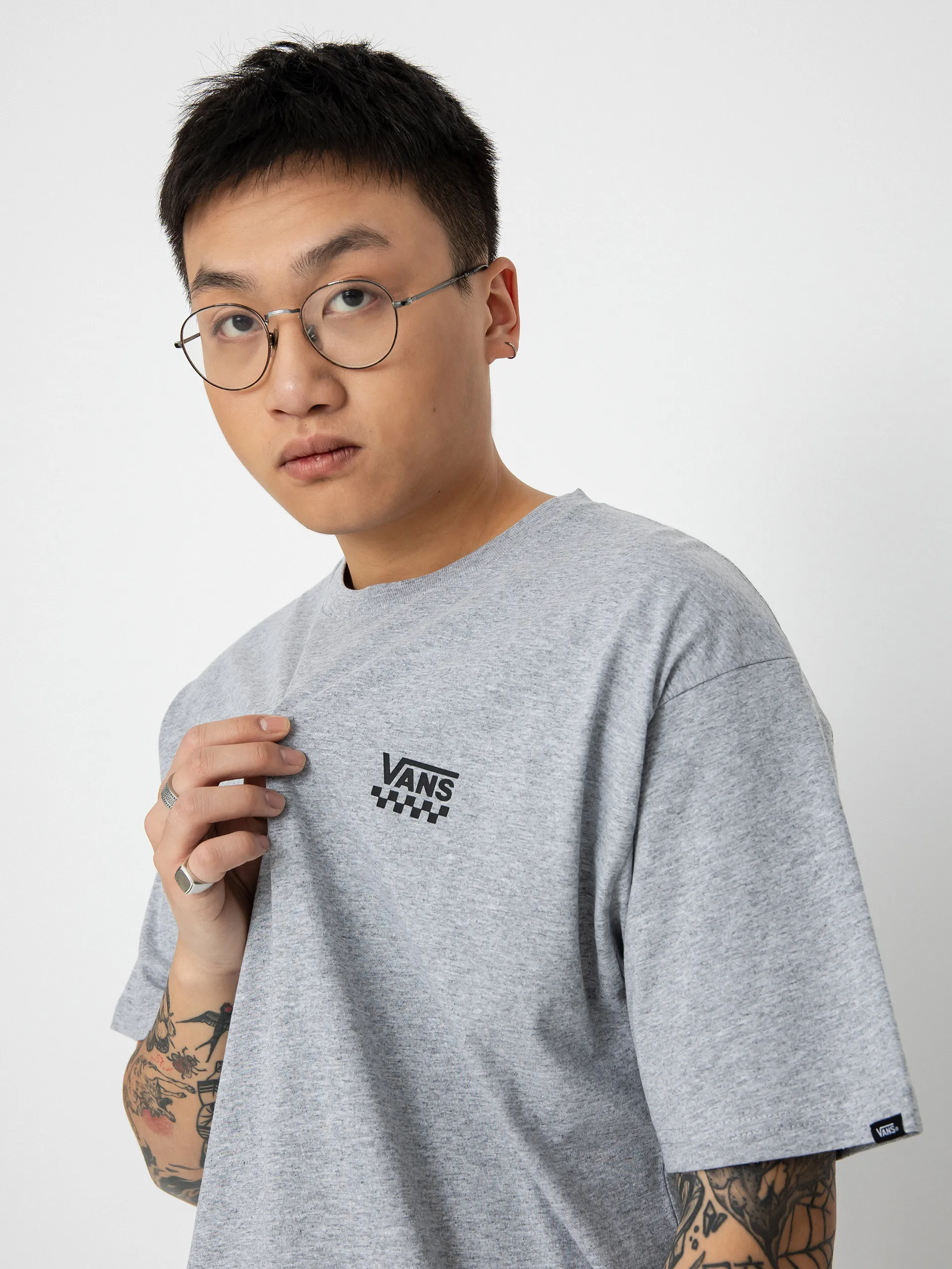 Vans Left Chest Logo II T-shirt (athletic heather/black)