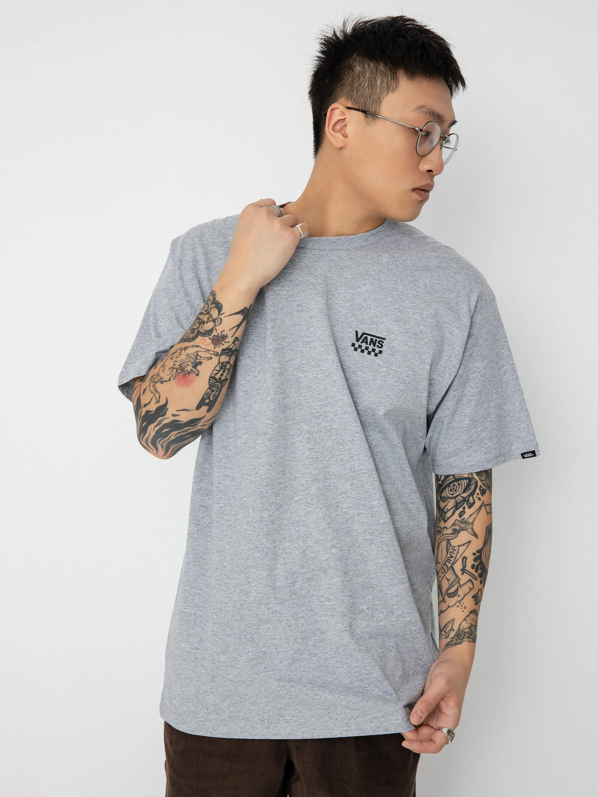 Vans Left Chest Logo II T-shirt (athletic heather/black)