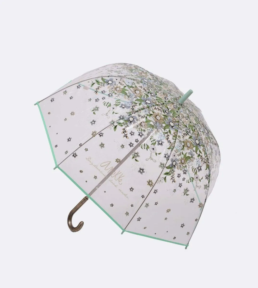 Vinyl umbrella with flower print