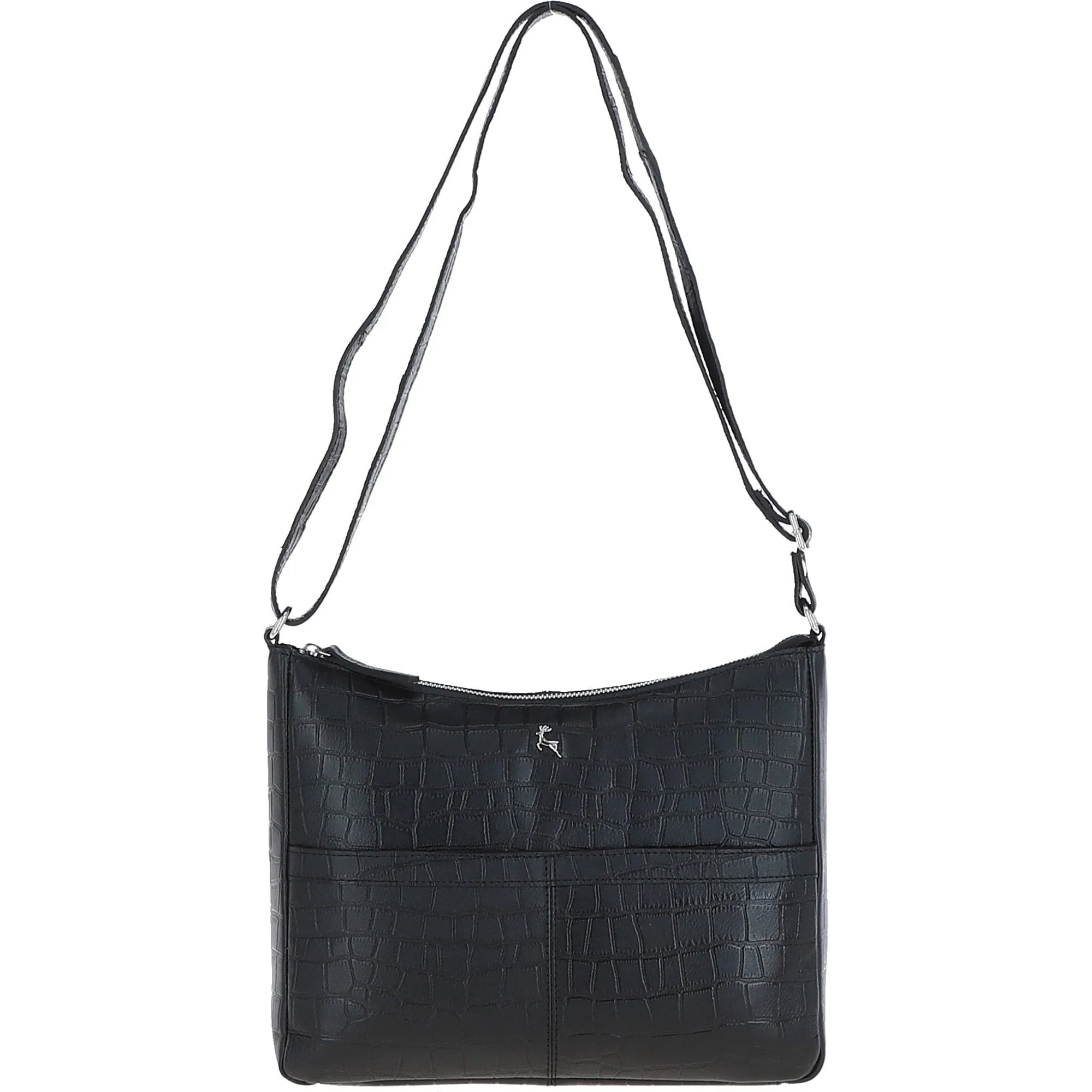 Vittoria Croc Print Leather Shoulder Bag Black/croc: MC4