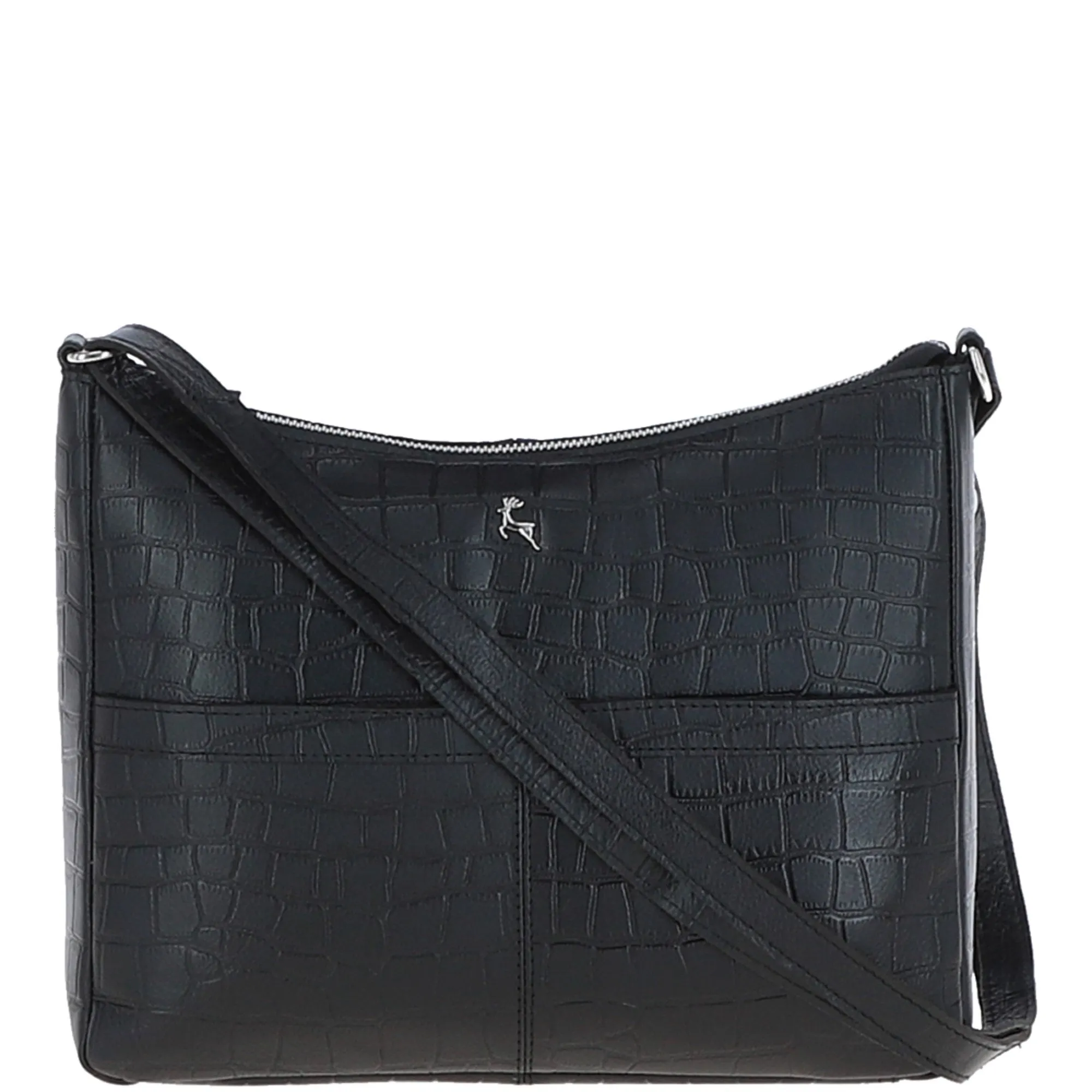 Vittoria Croc Print Leather Shoulder Bag Black/croc: MC4