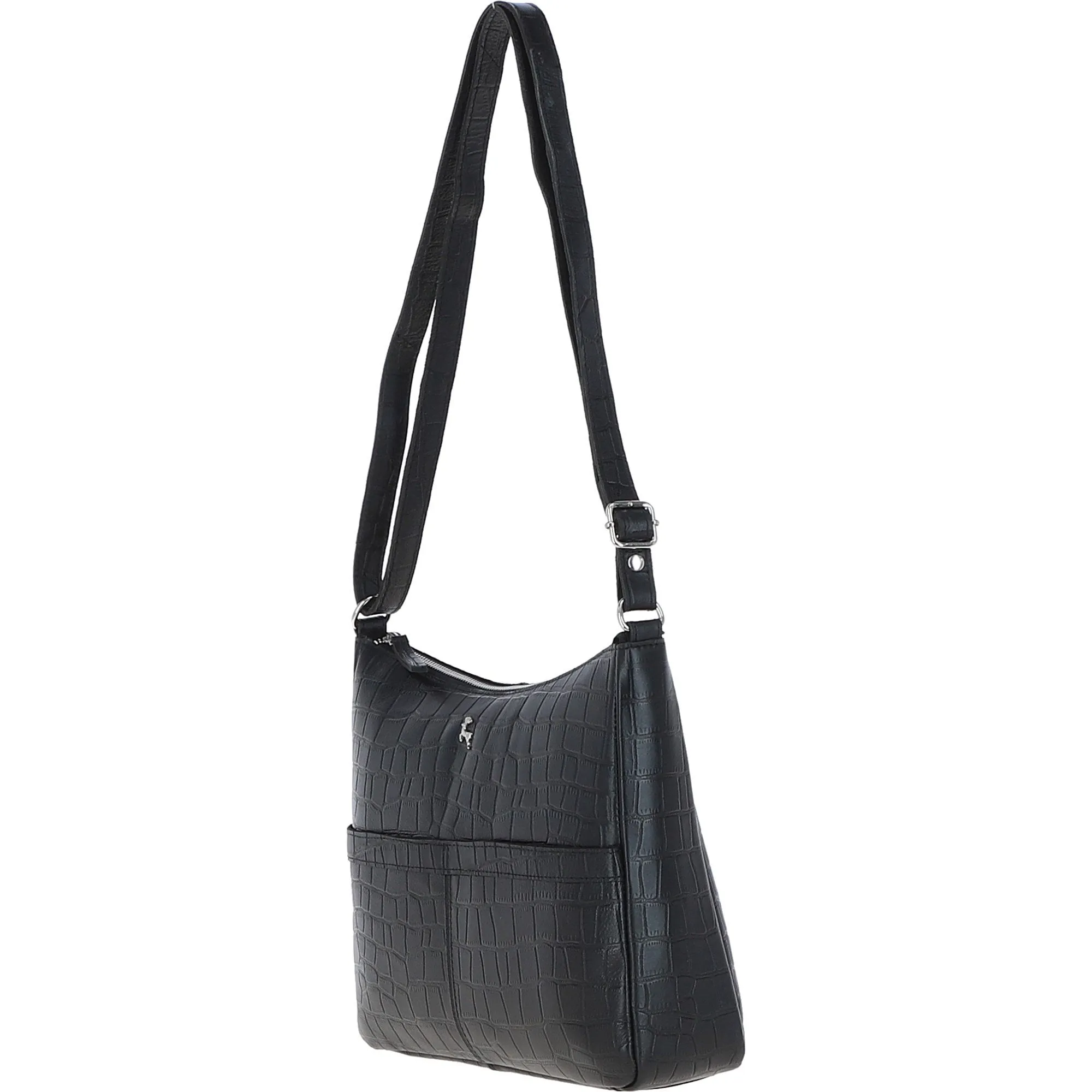 Vittoria Croc Print Leather Shoulder Bag Black/croc: MC4