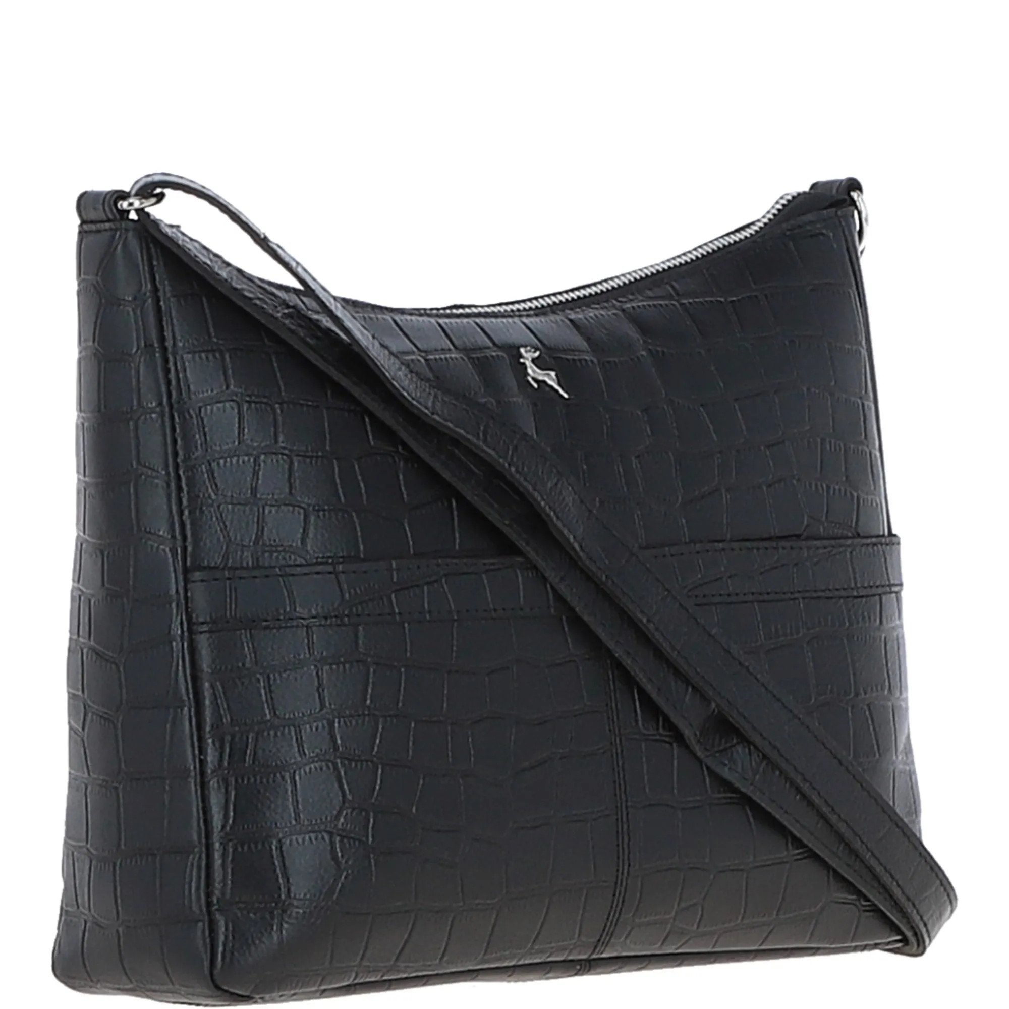 Vittoria Croc Print Leather Shoulder Bag Black/croc: MC4