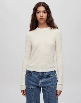 Waffle Slim Pullover - Ecru