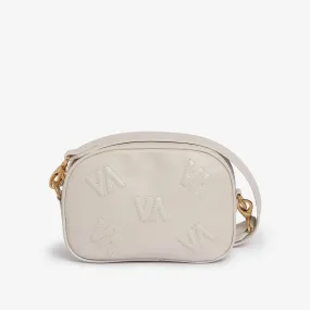 White calf leather shoulder bag