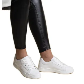 White eco-leather sneakers by Cathleen