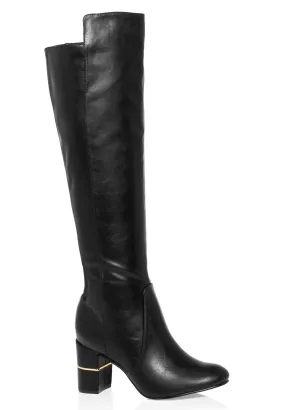 WIDE FIT Priscilla Knee High Boot - black