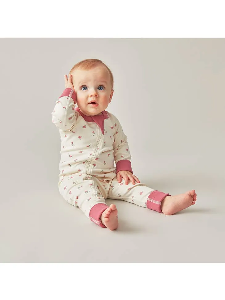 Winter Rose Zip Romper