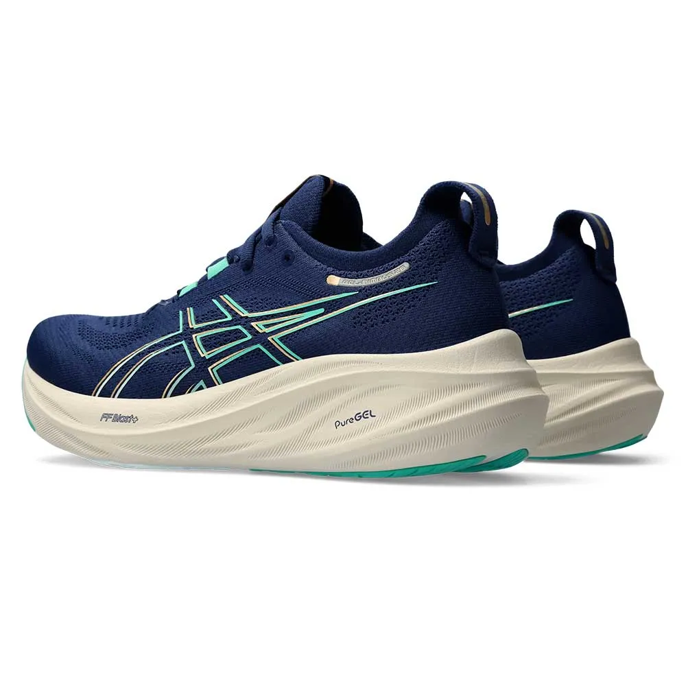 Women's Gel-Nimbus 26 Running Shoe - Blue Expanse/Aurora Green - Regular (B)