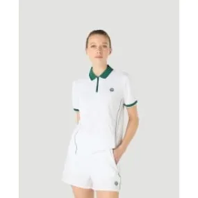 Womens Performance Zip Polo - White