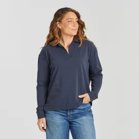 Women’s Solid Crusher-Flex Collared Pullover Shirt