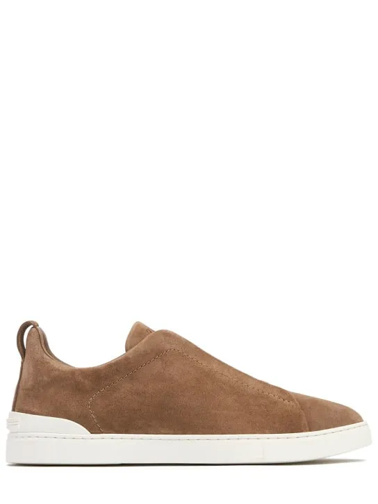 Zegna   Triple Stitch leather low-top sneakers 