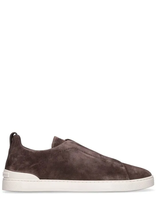 Zegna   Triple Stitch leather low-top sneakers 