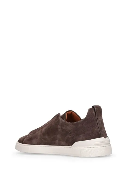 Zegna   Triple Stitch leather low-top sneakers 