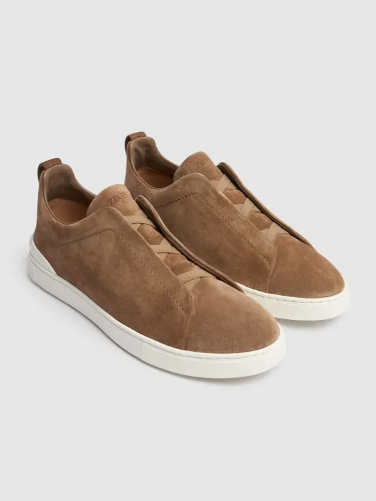 Zegna   Triple Stitch leather low-top sneakers 