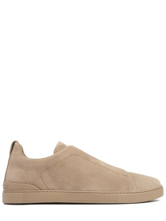 Zegna   Triple Stitch leather low-top sneakers 