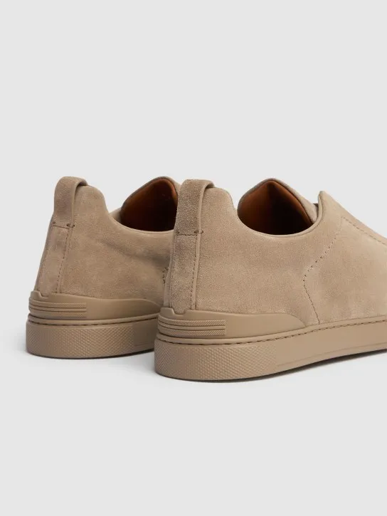 Zegna   Triple Stitch leather low-top sneakers 