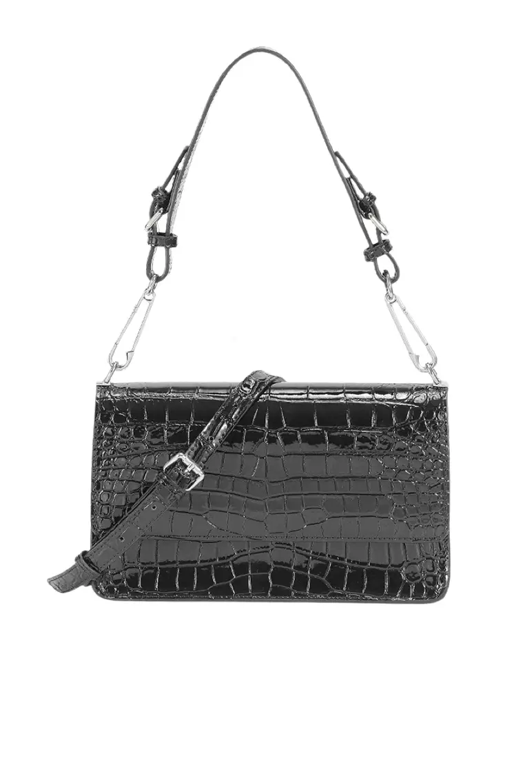 ZITIQUE Croc-effect grained leather rectangular bag